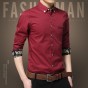 Long Sleeve Men'S Shirt Solid Dress Shirts Cotton Brand Clothing Camisa Social Masculina Plus Size Leisure Chemise Homme 845