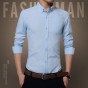 Classic-fit Business Dress Shirt Men New Brand Social Shirts New Solid Long Sleeve Shirts 2017 New Fashion Casual Men Shirt 850