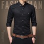 Classic-fit Business Dress Shirt Men New Brand Social Shirts Solid Chemise Homme Long Sleeve Luxury Plus Size Male Shirts 504