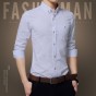 Business Dress Shirt Work Shirts Fashion Brand Fashion Casual Long Sleeved Slim Fit Men Shirts Social New Arrival Mens Shirt 500