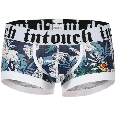 INTOUCH multicolour flower print male panties trunk low-waist sexy cotton breathable boxer underwear
