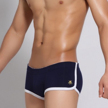 SEOBEAN mens sexy low-waist cotton boxer underwear