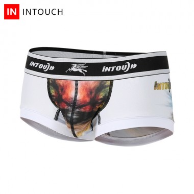 INTOUCH male panties male trunk sexy low-waist print bags breathable boxer underwear