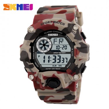 SKMEI 1019 Men Digital Wristwatches Fashion Sport Watch Chronograph Alarm Resin Glass Clock LED Military Man Sports Watches