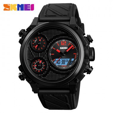 SKMEI Men Watches 5 Time Alarm Chrono Montre Homme Male Sport Clock Men's Wristwatch Quartz Watches Men Fashion Watch 2018 Black