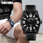 2018 Top brand Luxury SKMEI Men quartz watch Big dial Waterproof Auto date Wristwatches Safety Leather strap Relogio Masculino