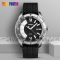 SKMEI Men Quartz Watches Calendar Silicone Strap Alloy Case Clock Fashion Sports Wristwatches Waterproof  Relogio Masculino 9151