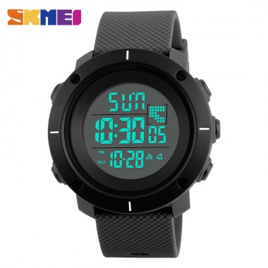 SKMEI 1213 Men Digital Wristwatch Fashion Sport Watch Big Dial 2 Time Zone Man Watches Chronograph Auto Date Alarm Outdoor Clock