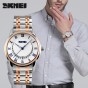 Top Brand Luxury SKMEI Men quartz watch Auto Date Waterproof Trendy Watches for Man Businessman Male Rose Gold band wristwatches