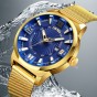 SKMEI Luxury Men's Quartz Wristwatches Waterproof Quartz Analog Watch for Man Fashion Business Gold Stainless Steel Clock SK9166