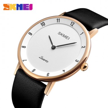 SKMEI Fashion Simple Men Clock Mens Watches Top Brand Luxury Male Quartz Wristwatches Leather Waterproof Relogio Masculino 1263