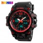 SKMEI Men Big Dial LED Digital Quartz Watch Alarm Dual Display Wristwatches Relogio Masculino Waterproof Fashion Sport Watches