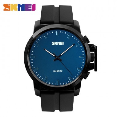 SKMEI 1208 Men Big Dial Quartz Wristwatches Fashion Casual Watches Silicone Strap 30M Water Resistant Watch Male Quality Brand