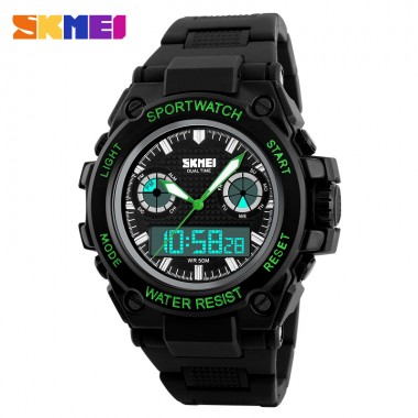 SKMEI 1217 Men Sports Watches Digital Quartz Watch Big Dial 50M Waterproof LED Clock Dual Display Wristwatches Relogio Masculino