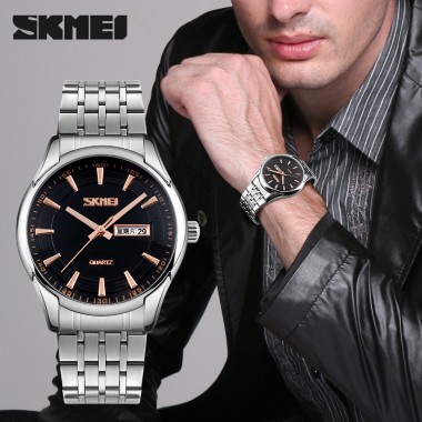 SKMEI 9125 Mens Quartz Wristwatch New Arrival Luxury Brand Relogio Masculino 30M Waterproof Stainless Steel Fashion Men Watches