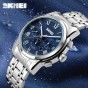 SKMEI 9121 Men Brand Fashion Watch Stainless Steel Business Watches Relogio Masculino Male Clock Waterproof Quartz Wristwatches