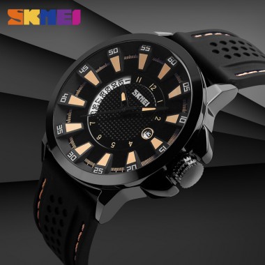 SKMEI Men Quartz Wristwatches Complete Calendar Silicone Strap Clocks Waterproof Sports Watches 9152 Relogio Masculino New 2017