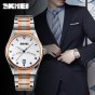 SKMEI 9123 Men Business Quartz Wristwatches Relogio Masculino Complete Calendar Stainless Steel 30M Waterproof Dress Mens Watch
