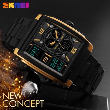 SKMEI Quartz Watches Men Sport Watch Chronograph Week 3 Time LED Digital Wristwatches Watwrproof Clock Man Sport Watches For Men