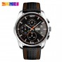 SKMEI Brand Fashion Men's Quartz Watch Men Sports Watches Genuine Leather Strap Relogio Masculino 30M Waterproof Wristwatches