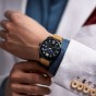 SKMEI Quartz Watches Men Complete Calendar Brown Leather Strap 30m Waterproof Men's Wrist Watches Luxury Design Quartz Watch Men