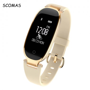SCOMAS S3 Bluetooth Waterproof Smart Watch Fashion Women Ladies Heart Rate Monitor Fitness Tracker Smartwatch for Android IOS