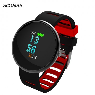 SCOMAS 0.95 OLED Color Display Smart Wrist Watch Heart Rate Monitor Blood Pressure Sports Pedometer Fitness Men's Smart Watches