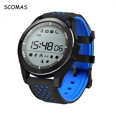 SCOMAS F3 Bluetooth Smart Watches for Men Waterproof Pedometer Fitness Tracker Smartwatch with Remote Camera for Android IOS