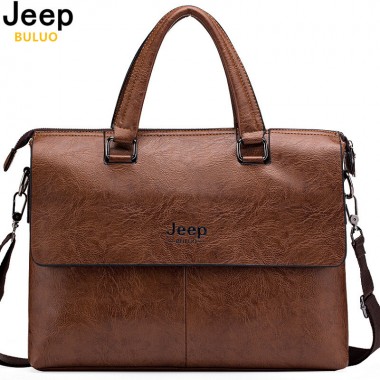 JEEP BULUO Men's Briefcase Fashion Handbags For Man Sacoche Homme Marque Male Pu leather Bag For A4 Documents 13
