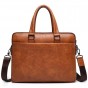 JEEP BULUO Brand Men Tote Casual Briefcase Business Shoulder Bag Brown Leather High Quality Messenger Bags 14