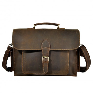 Men Real Leather Designer Business Briefcase 13