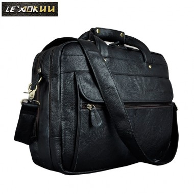 Men Real Leather Retro Business Briefcase Attache Messenger Bag Male Design Laptop Commercia Document Case Portfolio Bag 7146b