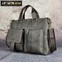 Men Real Leather Antique Design Business Briefcase 14