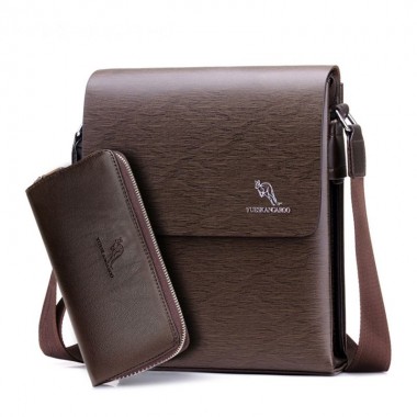 KANGAROO Brand New Men Travel Bags Male Laptop PU Leather Men Handbag Top Quality Crossody Bag For Men Solid Men Messenger Bags