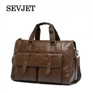 Hot sale 100% Genuine Leather Handbag Brand Men Messenger Bags Shoulder Crossbody Computer Bag For Business Travel Bag Men DR021