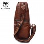 Bullcaptain 100% Cowhide Men Chest Bag Genuine Leather Men Chest Pack Fashion Men Messenger Bags Vintage Men Shoulder Bags HT10