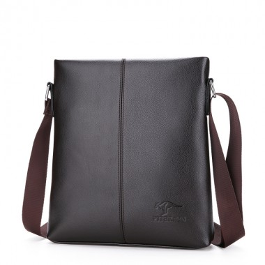 Brand Kangaroo PU Leather Men Shoulder Bags Solid Men Messenger Bags Fashion Men Shoulder Bags Small Laptop Male Bolsas M022