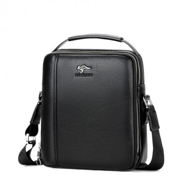 2018 Fashion New Men Messenger Bags Soft Leather Business Men Travel Bags Brand Crossbody Bag Kangraoo Men Shoulder Handbag M11a