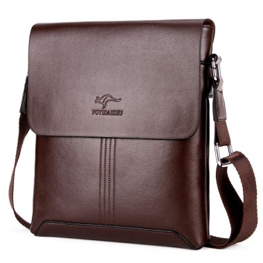 Brand Kangaroo Crossbody Bag For Men Fashion Laptop Men Handbag Solid Men Messenger Bags Small PU Leather Men Shoulder Bags