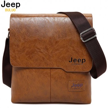 Men Tote Bags JEEP BULUO Famous Brand New Fashion Man Leather Messenger Bag Male Cross Body Shoulder Business Bags For Men 1505