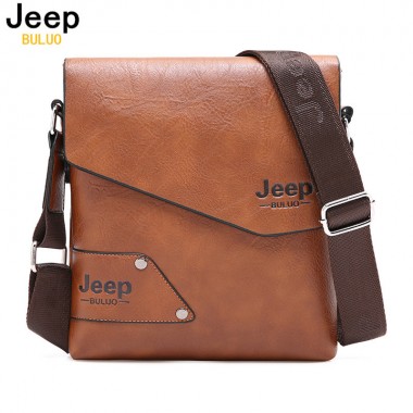 Man Leather Bag Jeep Brand Shoulder Crossbody Bags For Men Cow Split Leather Male iPad Business Messenger Briefcase Travel Bag