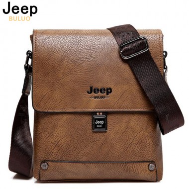 JEEP BULUO Famous Brand Bag Man Business Briefcase Man's High Quality Cow Split Leather Messenger Shoulder Bags Male Totes 5840