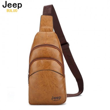 Man's Chest Bag Jeep Famous Brand Corssbody Shoulder Bags For Young Men Leather Fashion Travel Messenger Bag Teenagers Boys 6912