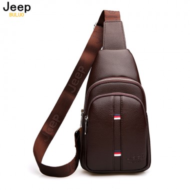 JEEP BULUO Large Capacity Man's Chest Bag Casual Crossbody Bags For Men High Quality Leather Sling Bag For Short Trip 2018 New