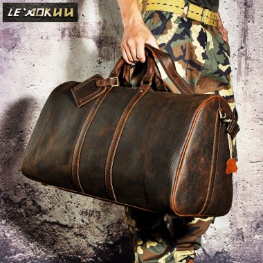 Crazy horse Original leather Male Large capacity Designer Duffle Travel Bag Handbag Men Fashion Suitcase Travel Luggage bag 3264