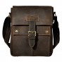 Crazy horse leather Men Fashion Shoulder crossbody Messenger Bag Real leather Designer Mochila University Book School bag 8571
