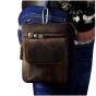 Real Leather Men Multifunction Design Small Crossbody Messenger One Shoulder Bag Fashion Waist Belt Bag Cigarette Case 611-18