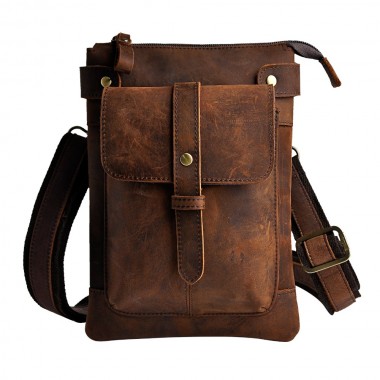 Leather Men Multifunction Designer Casual Crossbody Shoulder Messenger Bag Fashion Waist Belt Pack Bag Phone Tablets Case 8711