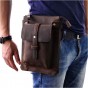 Leather Men Multifunction Designer Casual Crossbody Shoulder Messenger Bag Fashion Waist Belt Pack Bag Phone Tablets Case 8711