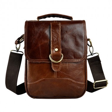 Quality Original Leather Male One Shoulder messenger bag cowhide fashion Cross-body Bag 8